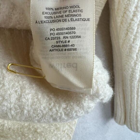 Wilfred Aritzia Sweater Women XS Cream Merino Wool Rib Textured Mock Neck - Picture 6 of 8